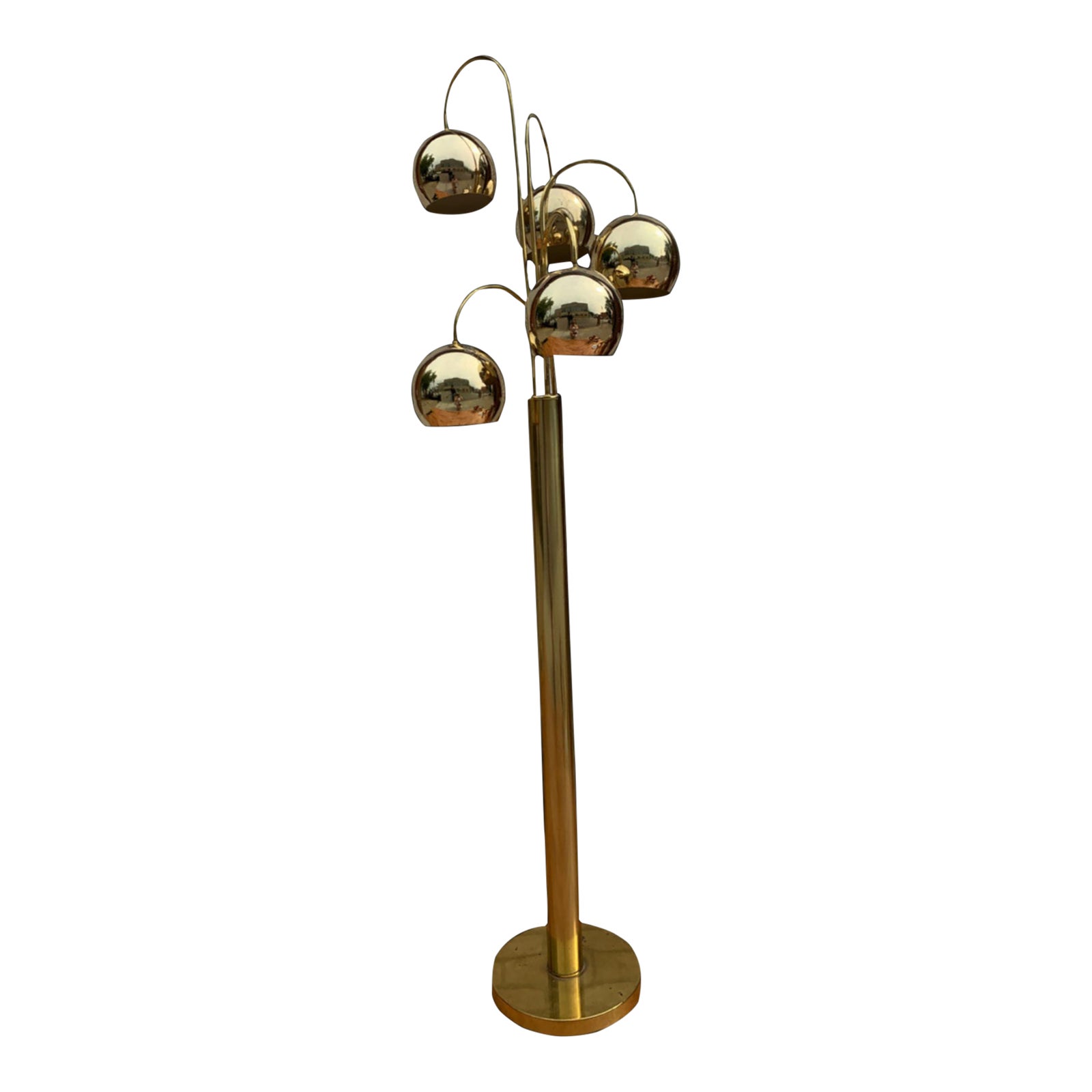 Mid 20th Century Mid Century Modern Gold 5 Light Orb Floor Lamp | Chairish