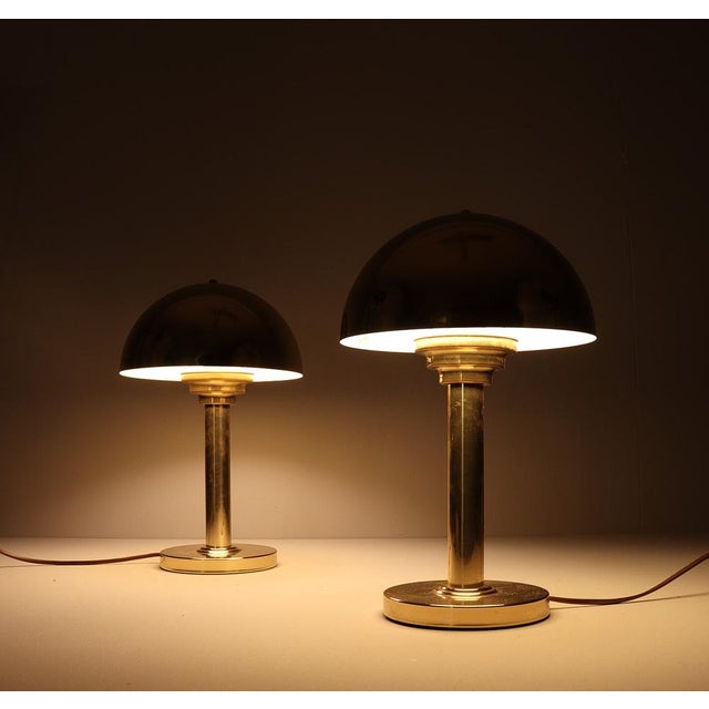 Mid-Century Modern Art Deco Style Mushroom Table Lamps from WSB, Germany, 1970s, Set of 2 For Sale - Image 3 of 11