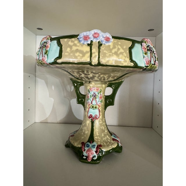 Antique Majolica Compote | Circa 1890–1910 For Sale In Milwaukee - Image 6 of 8
