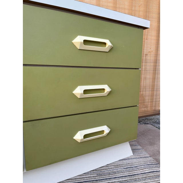 Vintage Mid Century Modern Laminated Compact Dresser For Sale - Image 9 of 13