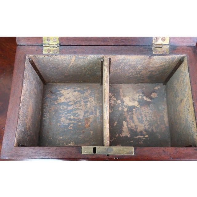 Antique Georgian Tea Caddy with Crossbanding, England, 1800s For Sale - Image 9 of 10