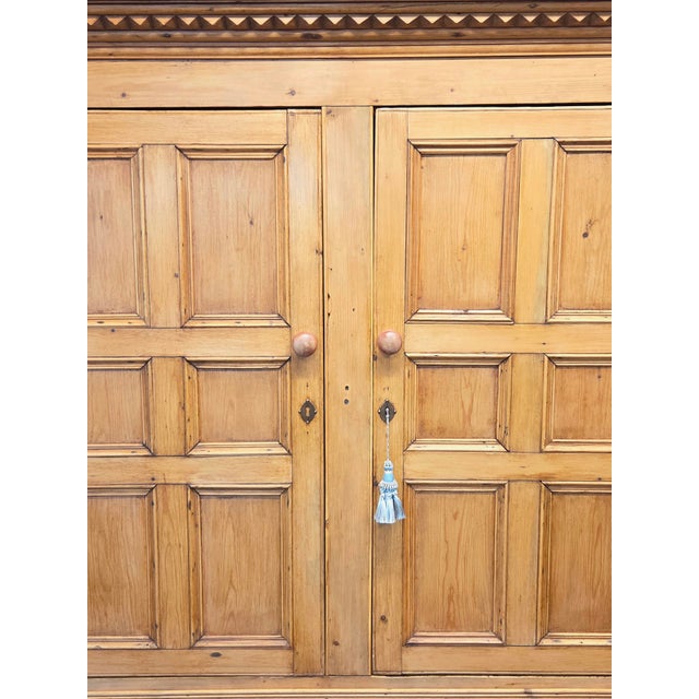 Antique 19th Century Irish Scrubbed Pine Linen Press Cabinet For Sale In Denver - Image 6 of 18