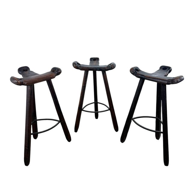 Vintage Brutalist Spanish Marbella Stools, 1970s, Set of 3 For Sale - Image 10 of 10