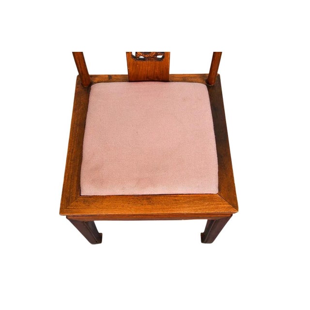 Brown Vintage Chinese Carved Rosewood Dining Chairs 14 Available For Sale - Image 8 of 17