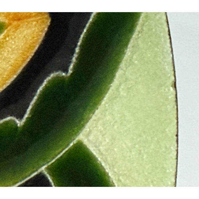 Green Italian Mid Century Enamel on Copper Vide Poche Tray For Sale - Image 8 of 14