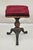 Antique American Victorian Cast Iron and Wood Tripod Pedestal Base Adjustable Piano Stool. Circa Late 19th Century....