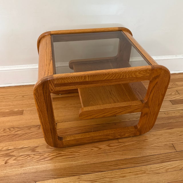 1970s Mid-Century Modern Lou Hodges Oak Side Table For Sale - Image 6 of 7