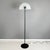 Italian Modern Floor Lamp in Matt Glass Lampshape and Black Metal, 1980s For Sale - Image 4 of 18