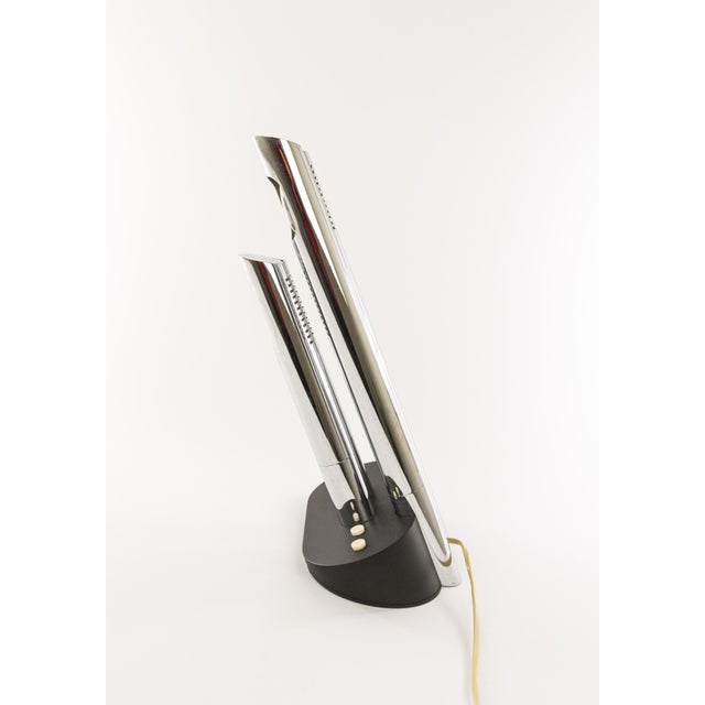 Metal Chrome T443 Table Lamp by Mario Faggian for Luci Illuminazione, 1970s For Sale - Image 7 of 11