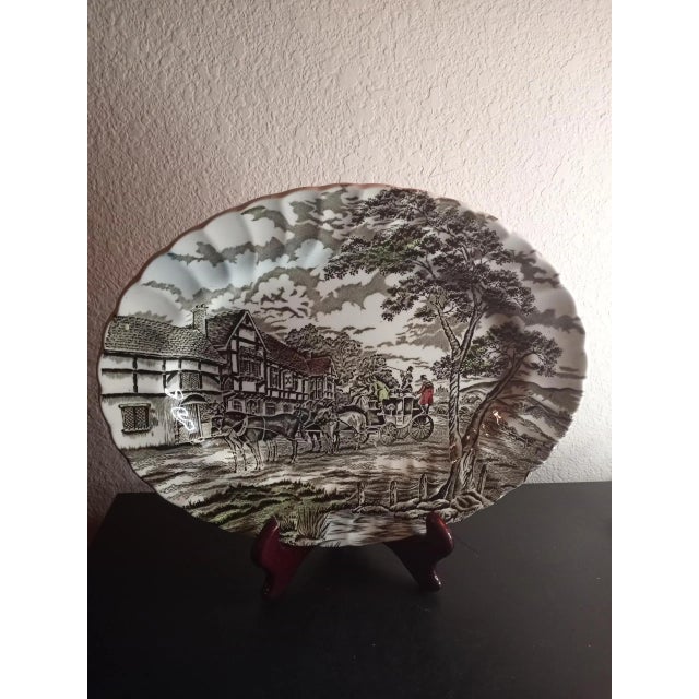 Vintage Staffordshire England Transferware Myott Royal Mail Platter For Sale In Dallas - Image 6 of 6