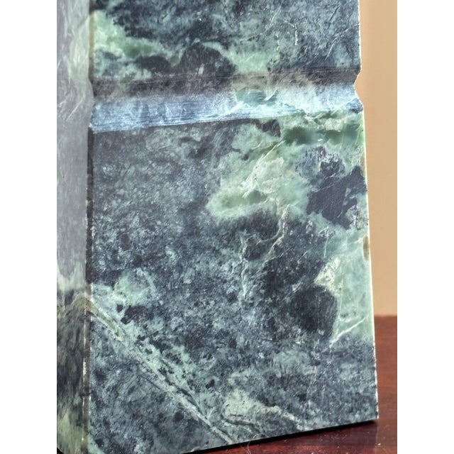 Dark Green 16' Neoclassical Style Dark Green Marble Obelisk For Sale - Image 8 of 17