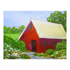 California Red Barn 11x14 Lynne French Landscape Oil Painting