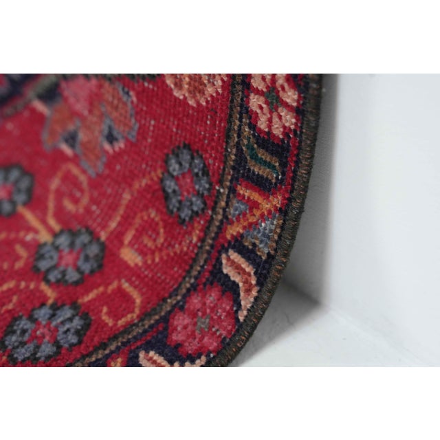 Red 1970s Vintage Persian Handmade Wool 9x12 Red Area Rug For Sale - Image 8 of 11