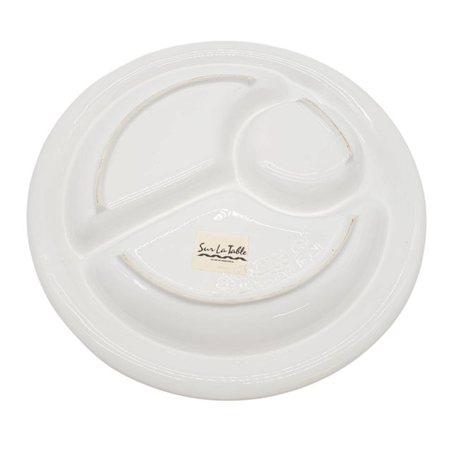 Mid-Century Modern Olive Motif Appetizer Tray by Sur La Table – Portugal Sectioned 14" Ceramic For Sale - Image 9 of 11