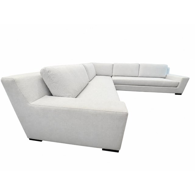 2020s Rh Modena Track Arm Left-Arm Bench-Cushion L-Sectional – Perennials Performance Textured Linen Weave in Mist For Sale - Image 5 of 18