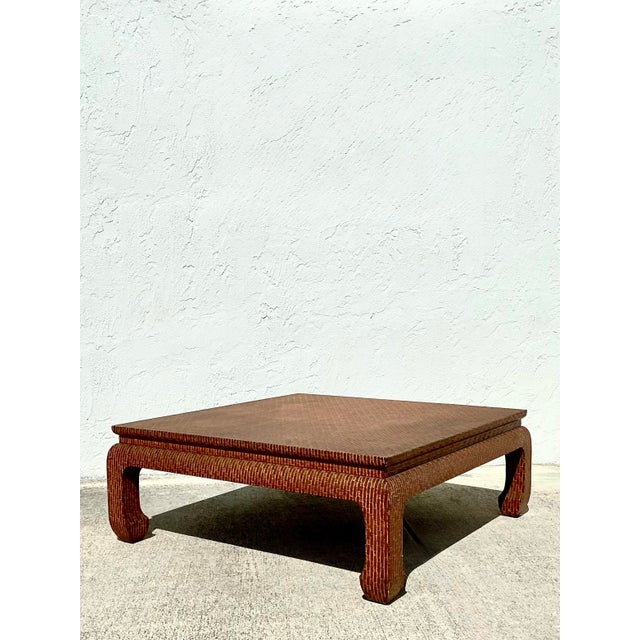 Vintage Baker Wrapped Raffia Ming Coffee Table For Sale - Image 12 of 12