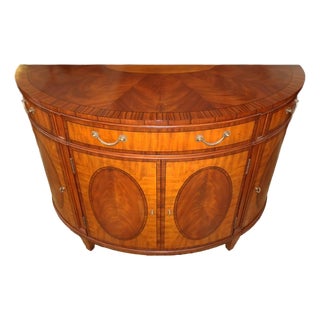 1990s ​​Ethan Allen Townhouse Collection Inlaid Demilune Chest Server Sideboard Buffet For Sale