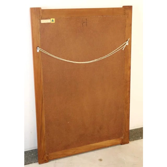 Teak Mirror with Silver-Colored Details For Sale - Image 4 of 10