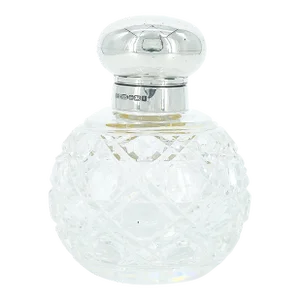 19th Century English Sterling Silver Cover Top/ Cut Glass Perfume Bottle