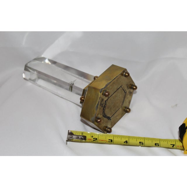 Rock Crystal Point , Mid-Century Design, Mounted on Brass For Sale In Los Angeles - Image 6 of 9