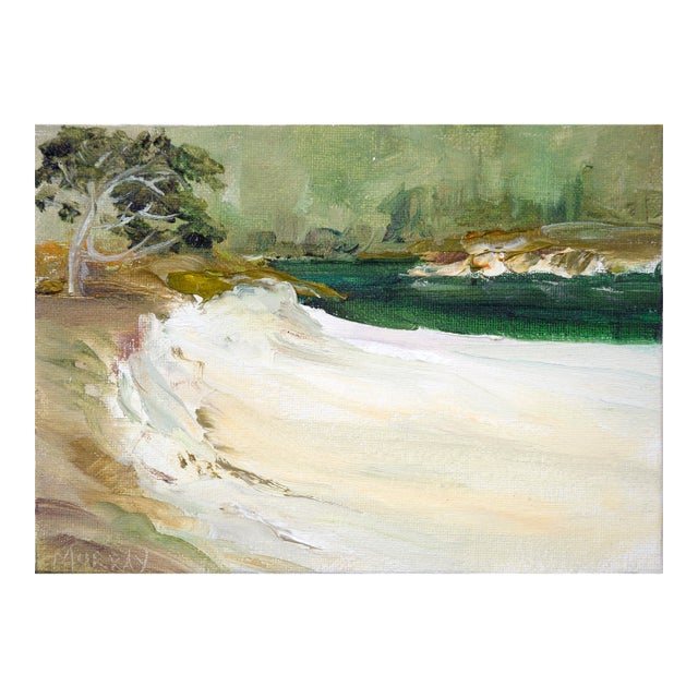 Sandy Beach Big Sur- Impressionist California Landscape by Kathleen Murray For Sale
