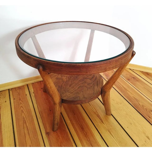Brown Coffee Table attributed to K. Kozelka for Interier Praha, Czechoslovakia, 1930s For Sale - Image 8 of 13