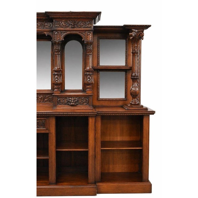 Victorian Hand-Carved Oak Front and Back Pub Bar, 1980 For Sale - Image 4 of 12