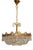 Brass Crystal 24 Karat Gold Plated Five-Light Chandelier, 1970s For Sale
