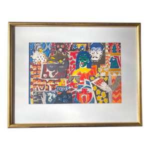 1970s Molly Schiff Facades Series Drawing on Paper, Framed