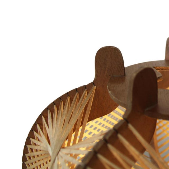 Gold Scandinavian Modern Wooden Table Lamp, 1960s For Sale - Image 8 of 10