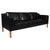 Black Model 2213 3-Seater Sofa in Black Leather by Børge Mogensen for Fredericia, 2011 For Sale - Image 8 of 8