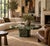 Crafted entirely from richly veined Verde Alpi marble, this vintage coffee table pairs monumental proportions with the...