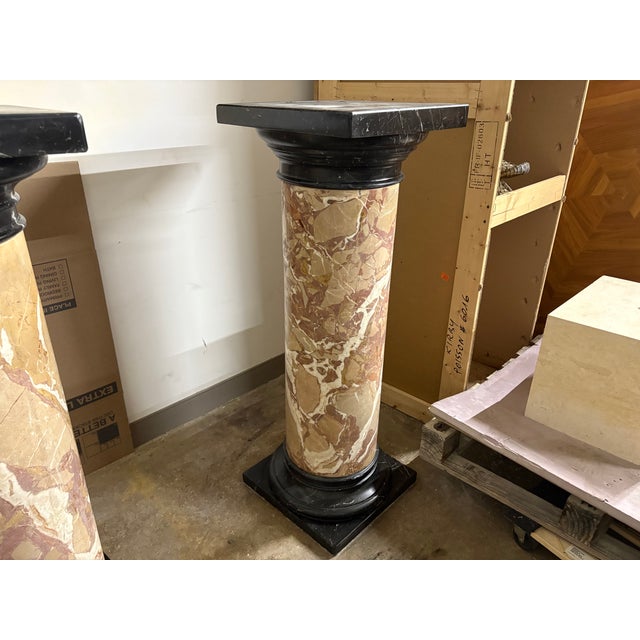 Rose Pair of 19th Century French Marble Pedestals For Sale - Image 8 of 12