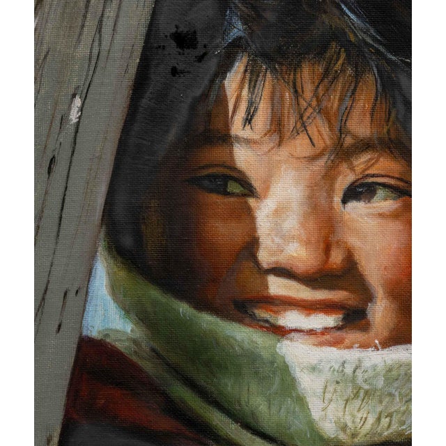 Portrait of a Girl, Oil on Canvas Board, 1993 For Sale - Image 4 of 8