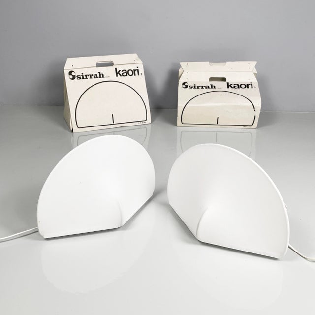 Modern Italian White Table Lamps Kaori 1 by Kazuhide Takahama for Sirrah, 1970s, Set of 2 For Sale - Image 16 of 16