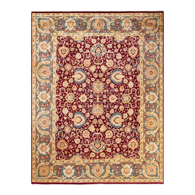Mogul, One-of-a-Kind Hand-Knotted Area Rug in Red, 8' 1" x 10' 9" For Sale
