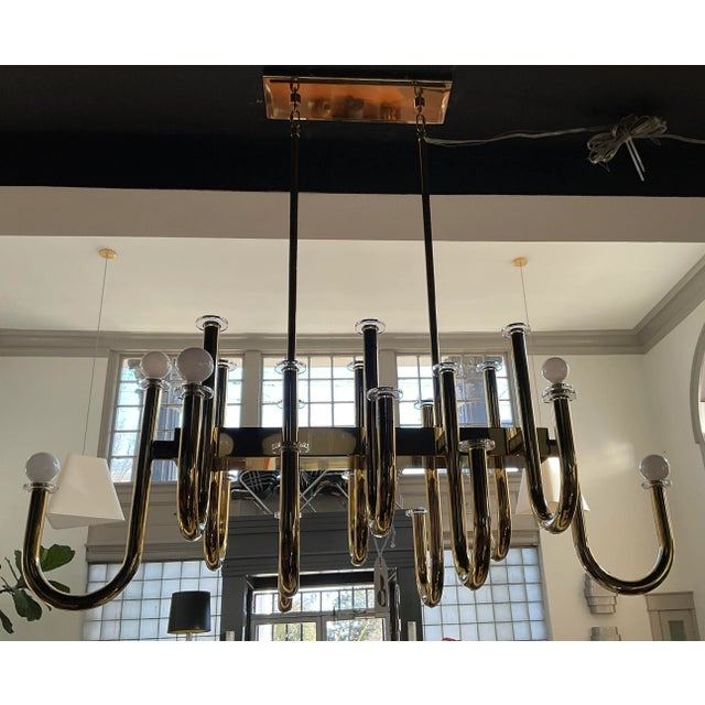 21st Century Jonathan Adler Milano Chandelier in Polished Brass by ...