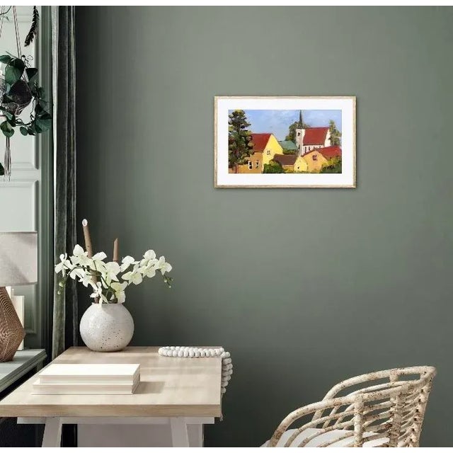 2010s Mendocino Cemetery Church View, Modern Landscape Oil Painting For Sale - Image 5 of 9