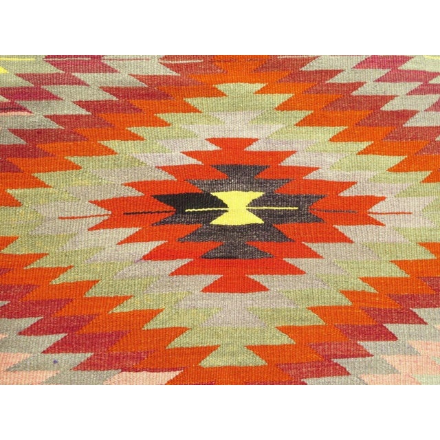 Burnt Orange 1960s Vintage Handmade Kilim Rug - 67" X 118" For Sale - Image 8 of 12