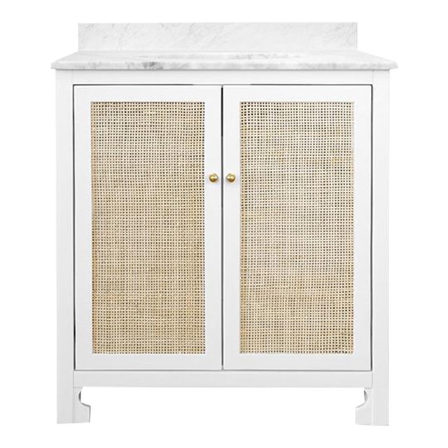 Boyd White & Rattan Vanity For Sale