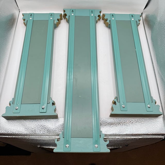 Vintage Architectural Column Wall Mirrors Set of 3 Gold Gilt Beveled Hollywood Regency For Sale - Image 9 of 15