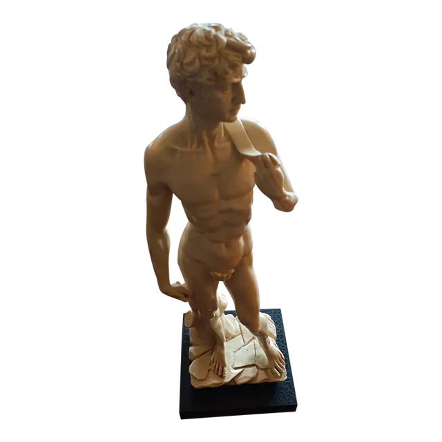 1950s Santini Italy Genuine Carrara Marble Michelangelo David Replica For Sale
