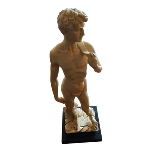 1950s Santini Italy Genuine Carrara Marble Michelangelo David Replica