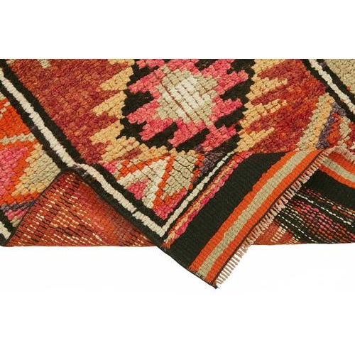 Orange Bohemian Runner Rug For Sale - Image 6 of 7