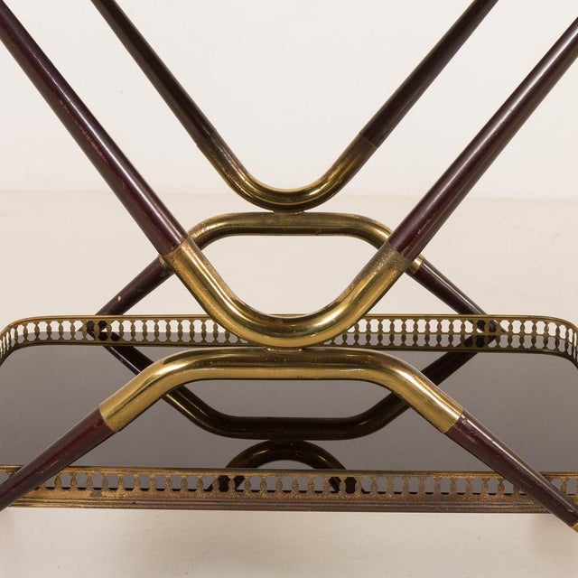 Mid-Century Italian Brass Serving Trolley, 1960s For Sale - Image 9 of 14