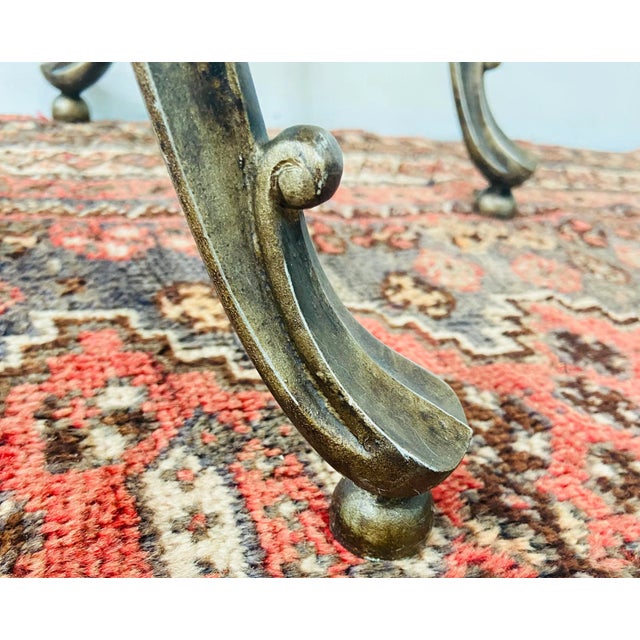 Vintage Wine Rack Metal Table in Vintaged Finish For Sale - Image 12 of 13