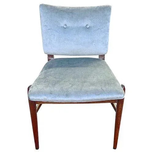 Wood Mid-Century Modern Brown Saltman Velvet Side Chair For Sale - Image 7 of 7