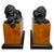 Black Bronze Lion Bookends Antonio Canova Style Cherry Wood Neoclassical Decor Vintage For Sale - Image 8 of 9