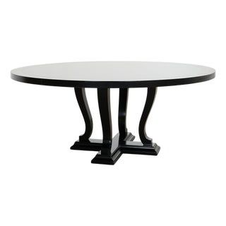 Ralph Lauren Ebonized Mahogany Round Basalt Dining Table For Sale