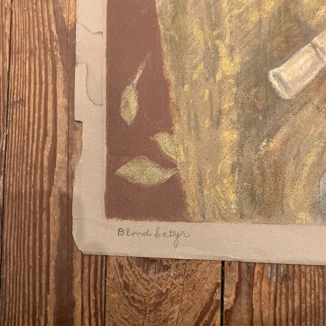 1970’s Original Folk Art Lithograph “Blond Satyr” For Sale - Image 4 of 7